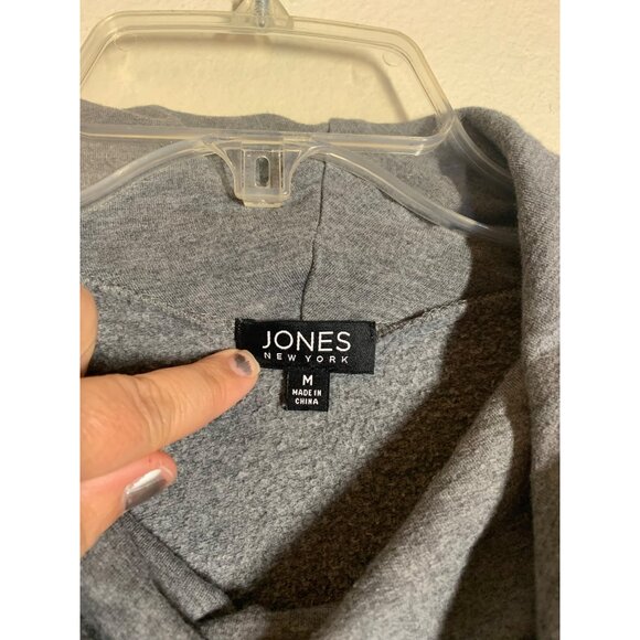 Jones New York Scoop Neck Blouse Business Casual Office Winter Gray Size Medium - Picture 4 of 6